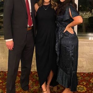 BHLDN navy high neck dress